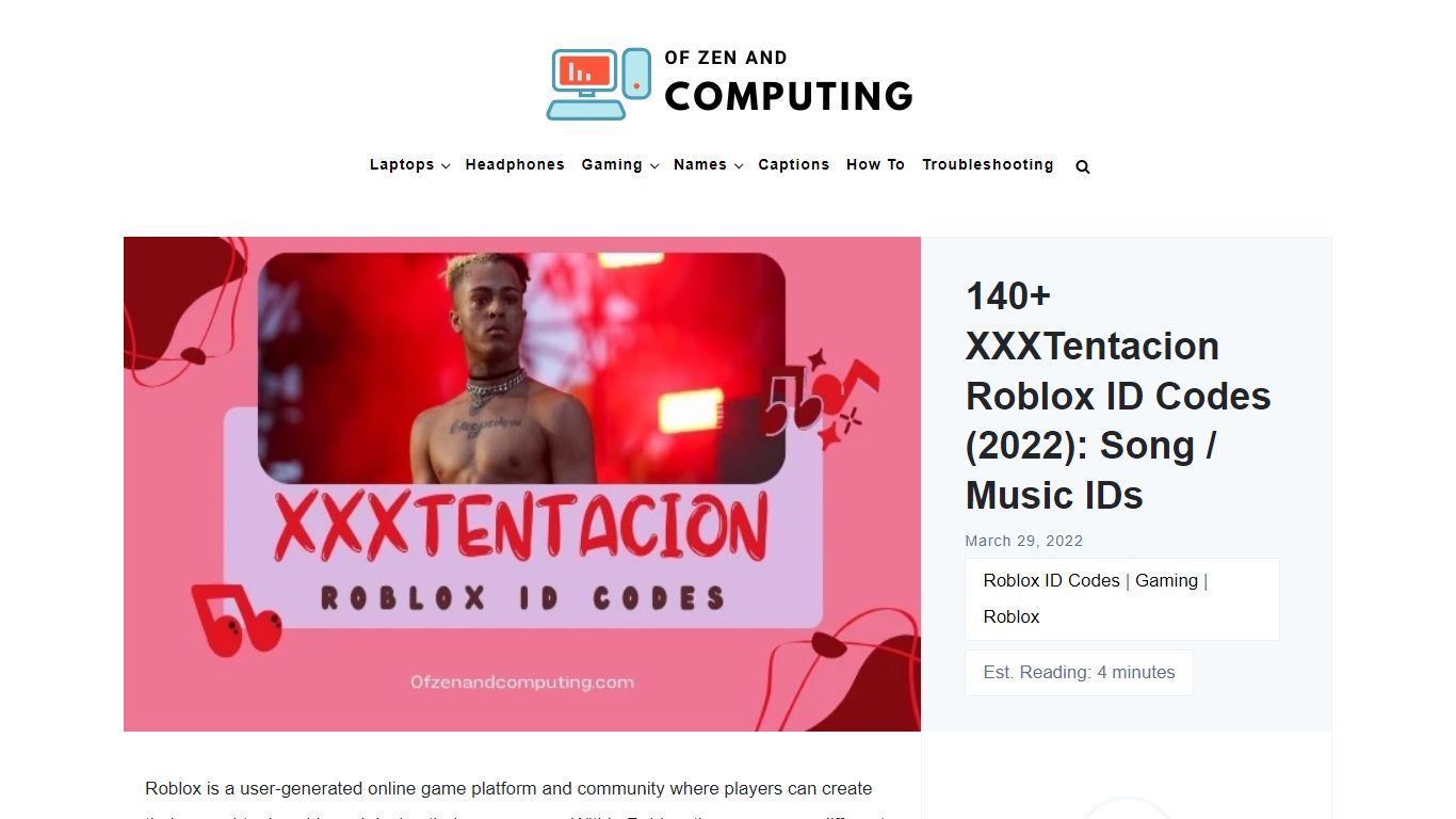 140+ XXXTentacion Roblox ID Codes (2022): Song / Music IDs - Of Zen and ...